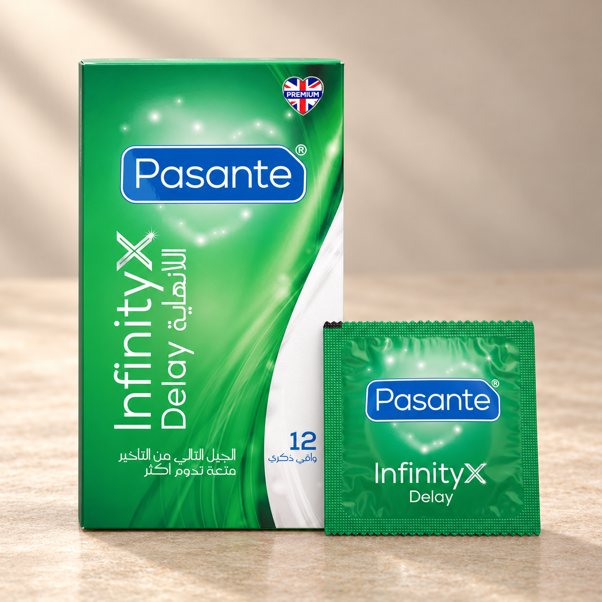 Pasante Delay Infinity Condoms, 12 Pack