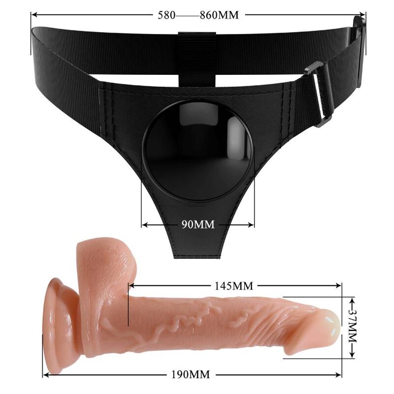 PRETTY LOVE - KAIŠ ZA KAIŠEVE UNIVERZALNI KAIŠ SA DILDO KEVINOM 19 CM PRIRODAN