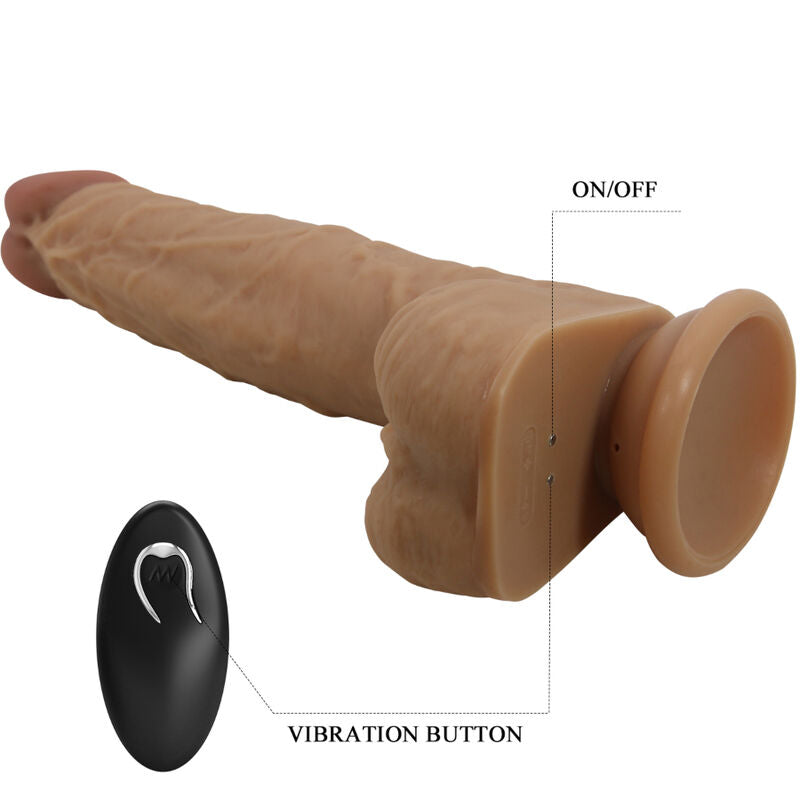 PRETTY LOVE - JONATHAN SILIKONSKI DILDO 3 VIBRACIJE + 3 MERE UMETANJA DALJINSKI UPRAVLJAČ 21 CM
