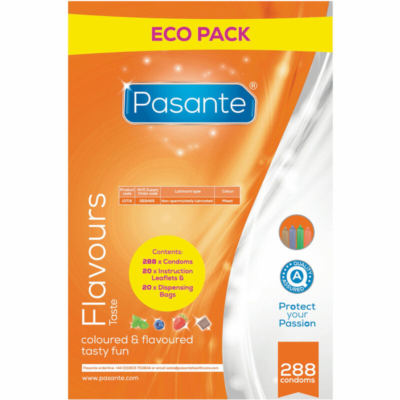 PASANTE - KONDOMI EKO PAKOVANJE SA RAZLIČITIM AROMAMA KESA 288 KOMADA
