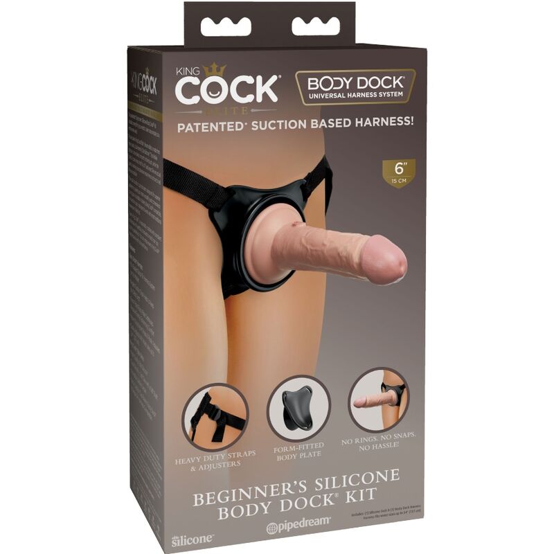 KING COCK - ELITNI PODEŠAVAJUĆI POJAS SA DILDOM 15.2 CM ZA POČETNIKE