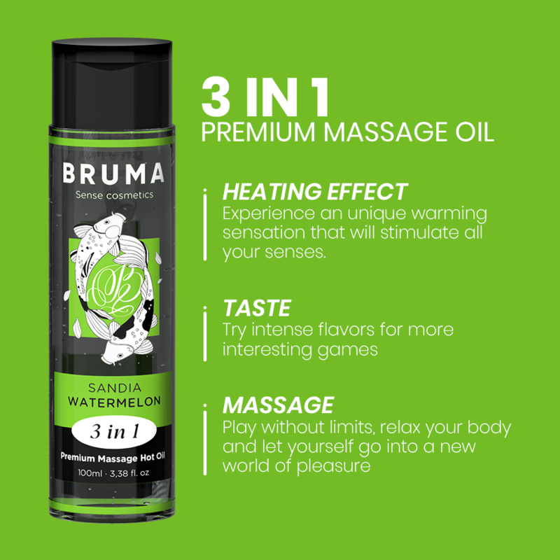BRUMA - PREMIUM MASAŽNO VRUĆE ULJE LUBENICA 3 U 1 - 100 ML