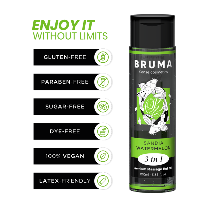 BRUMA - PREMIUM MASAŽNO VRUĆE ULJE LUBENICA 3 U 1 - 100 ML