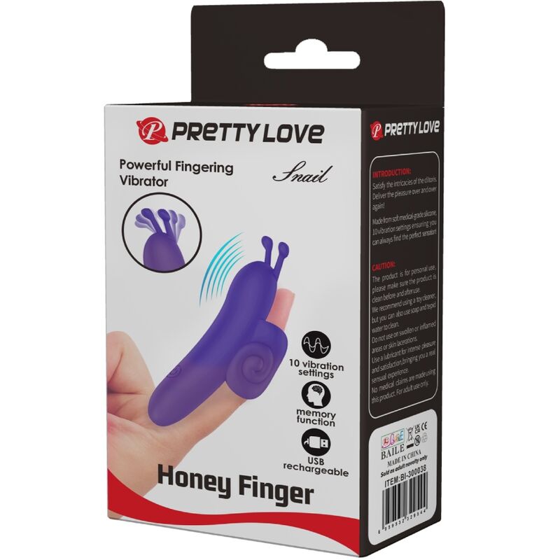 PRETTY LOVE - SNAIL MOĆNI LJUBIČASTI STIMULATOR PRSTA