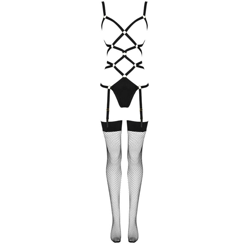 LIVCO CORSETTI FASHION - THIARA LC 20213 KOMPLET Bodi + ČARAPE CRNI S/M