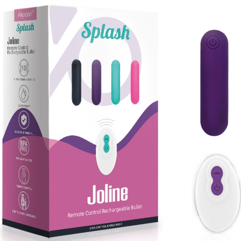 ARMONY - SPLASH JOLINE VIBRATOR METAK SILIKON DALJINSKI 10 VIBRACIJA 6,5 X 1,5 CM LJUBIČASTI