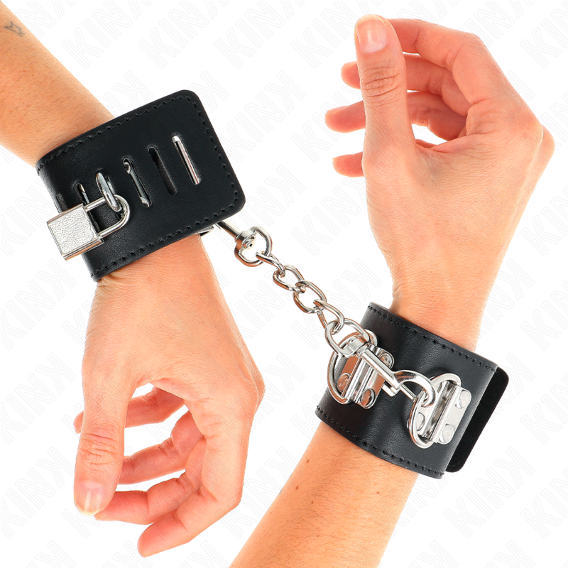 KINK – VIŠEPOLOŽAJNE LISICE ZA RUKE SA KATPANCEM CRNE PODEŠAVAJUĆE 16-23 CM X 5.5 CM