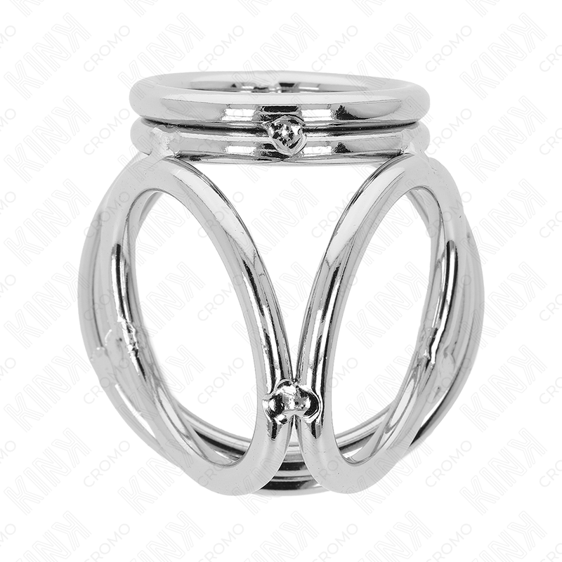 KINK - TROSTRUKI HROMIRANI METALNI PRSTEN ZA PENIS 3,8 CM DO 5 CM MODEL 1