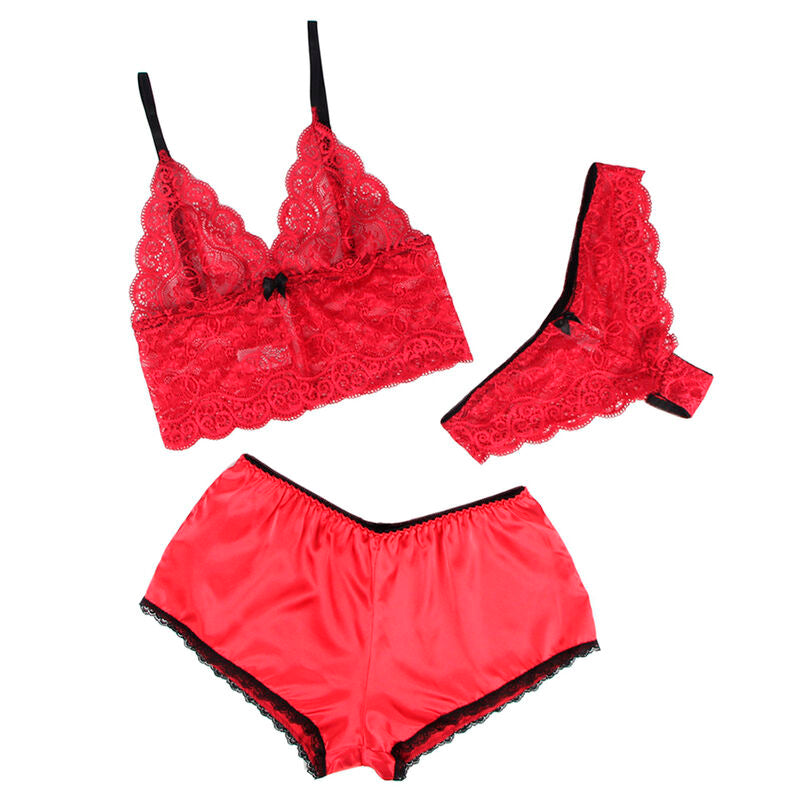 Subblime — 953904 silk and lace nightgown + panties red l/xl — product photo 3