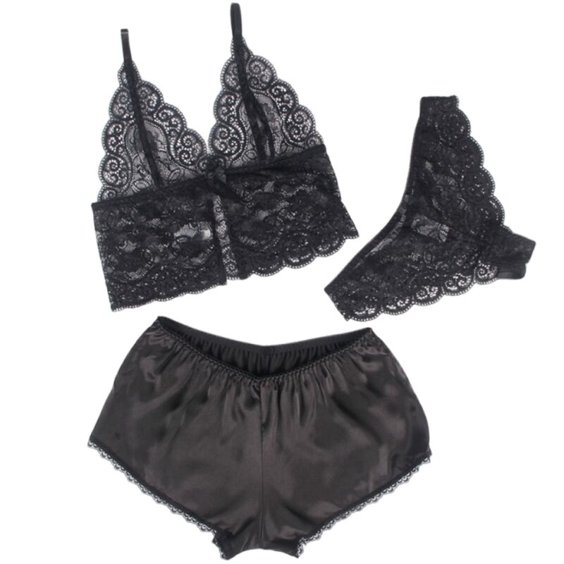 Subblime — 953928 silk and lace nightgown + panties black l/xl — product photo 3