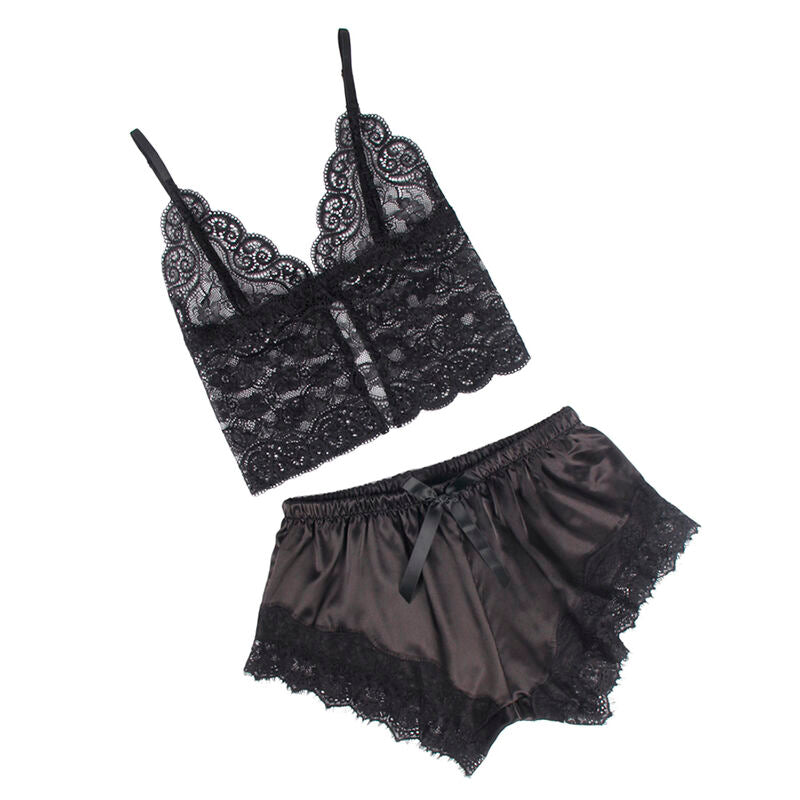 Subblime — 953942 casual silk nightgown + lace pants black l/xl — product photo 4