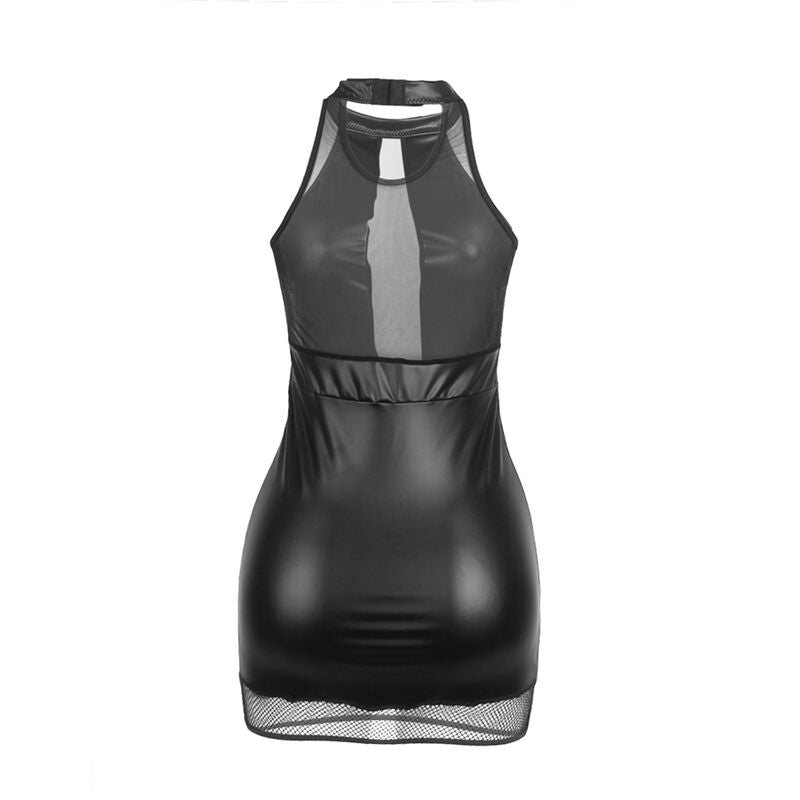 SUBBLIME - 955472 HALTER NECK HALJINA SA PROZIRNIM DETALJIMA CRNA S/M