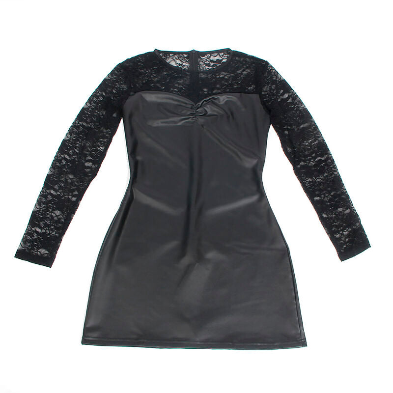 SUBBLIME - 955601 DUGAČKA HALJINA SA CRNOM ČIPKOM DUGIH RUKAVA L/XL