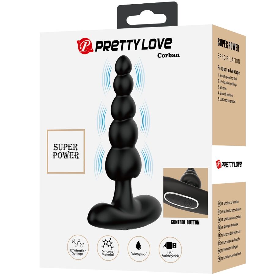 PRETTY LOVE - KORBAN ANALNI VIBRATOR 10 VIBRACIJA CRNI