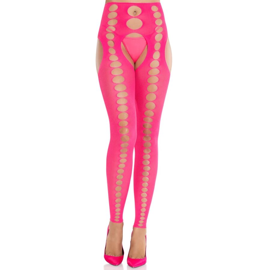 LEG Avenue — Strapless and seamless opaque stockings neon pink
