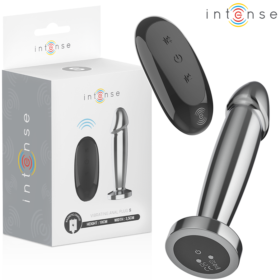 INTENSE - ANALNI ČEP SA 10 VIBRACIJA METALNI DILDO SA DALJINSKIM UPRAVLJANJEM S