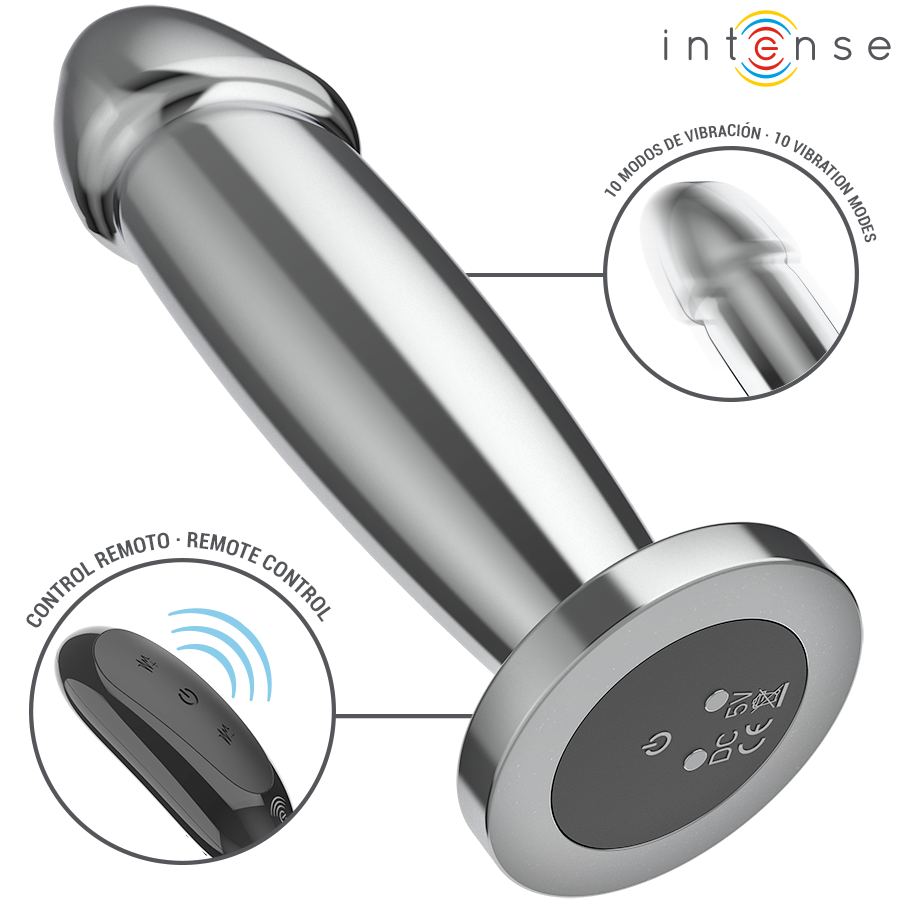 INTENZIVAN - ANALNI ČEP 10 VIBRACIJA METALNI DILDO SA DALJINSKIM UPRAVLJAČEM M