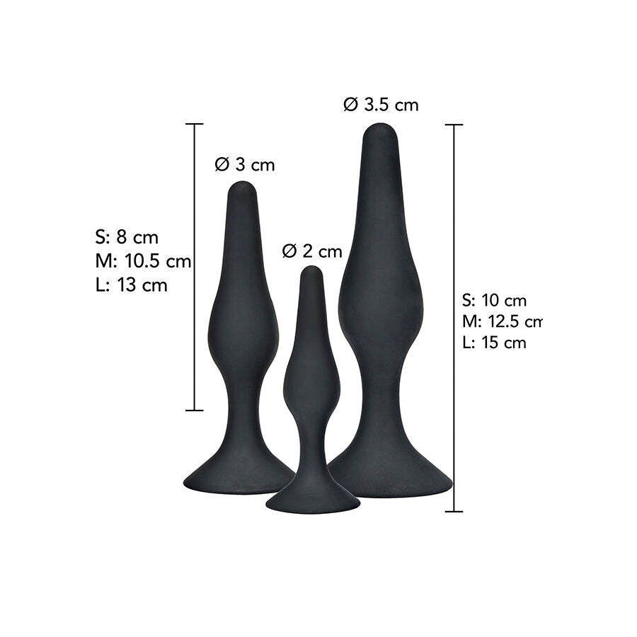 TOYJOY - ANALNA IGRA CURVY COMPANIONS ANALNI ČEP 3 KOMADA CRNI