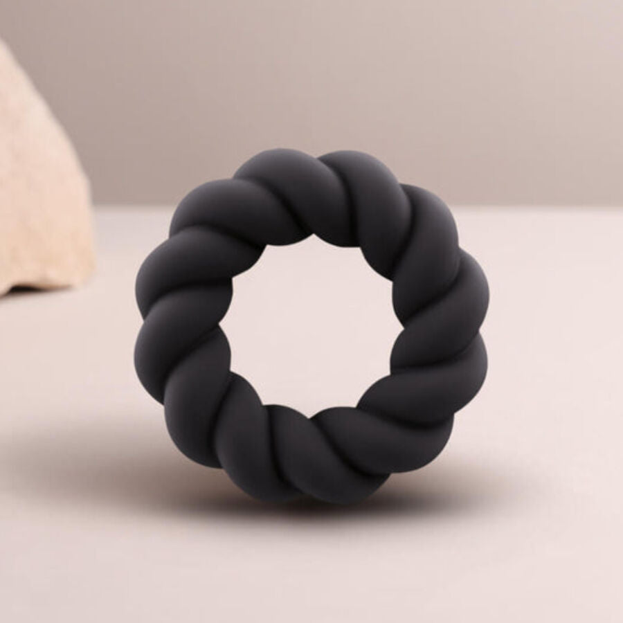 ROCKS-OFF - TWIST CRNI SILIKONSKI MASTURBATOR PRSTEN