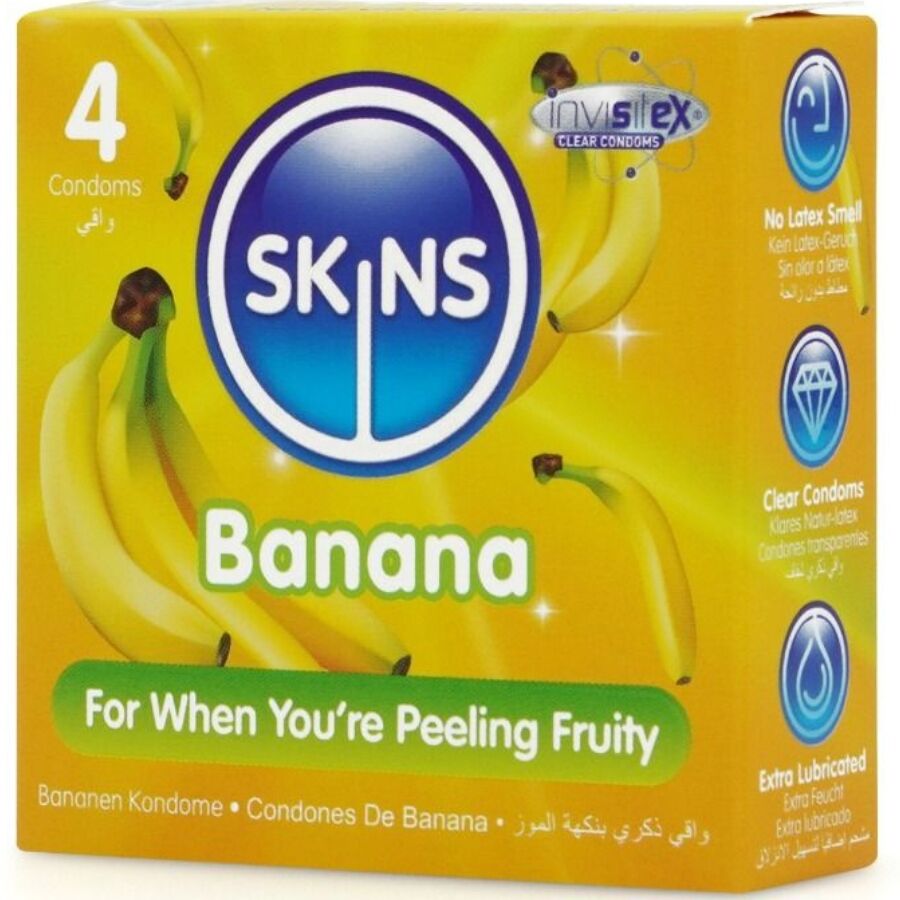 SKINS - BANANA PREMIUM KONDOMI PAKOVANJE OD 4 KOMADA