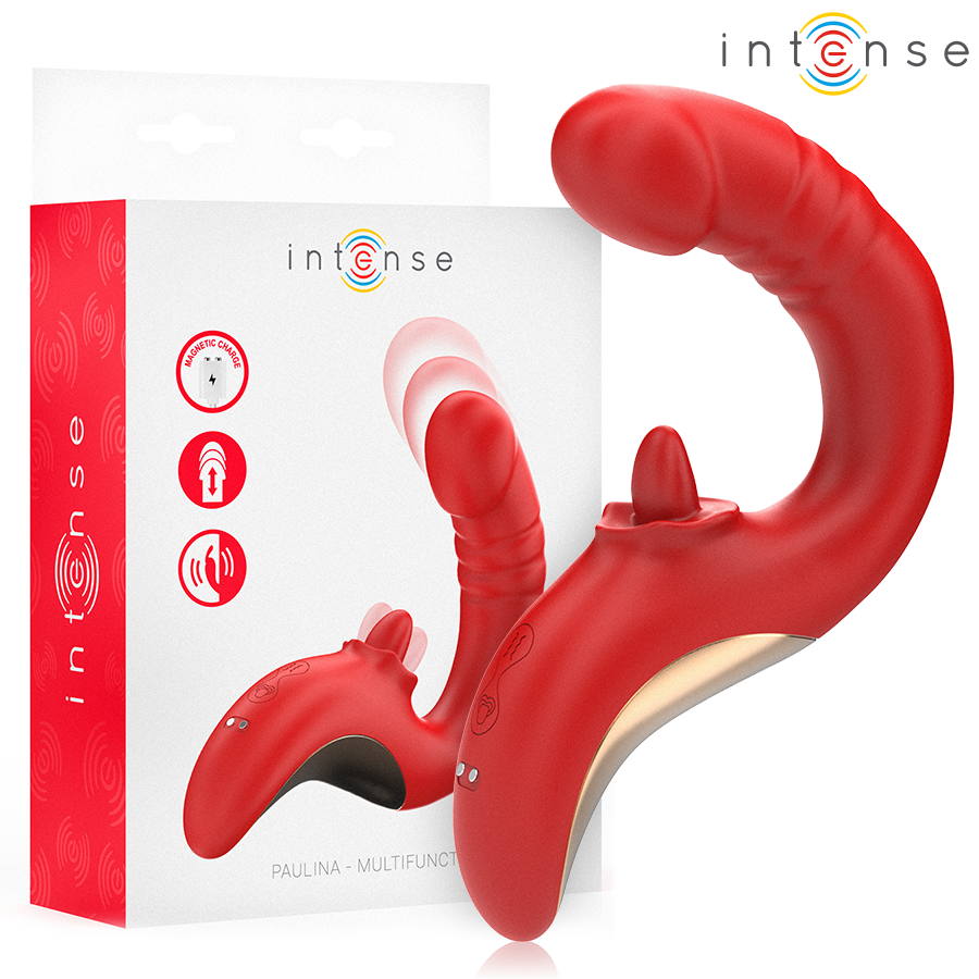 INTENZIVNO - PAULINA VIBRATOR I STIMULATOR U OBLIKU SLOVA U, CRVENI