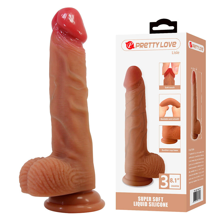 PRETTY LOVE - REALISTIČNI DILDO LISLE SA VAKUUM ČEPOM 20.6 CM -Ø- 4.2 CM