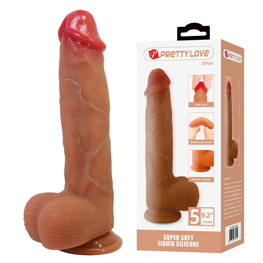 PRETTY LOVE - ORTON REALISTIČNI DILDO SA VAKUUMSKIM POSTOLJEM 23,5 CM -Ø- 4,9 CM