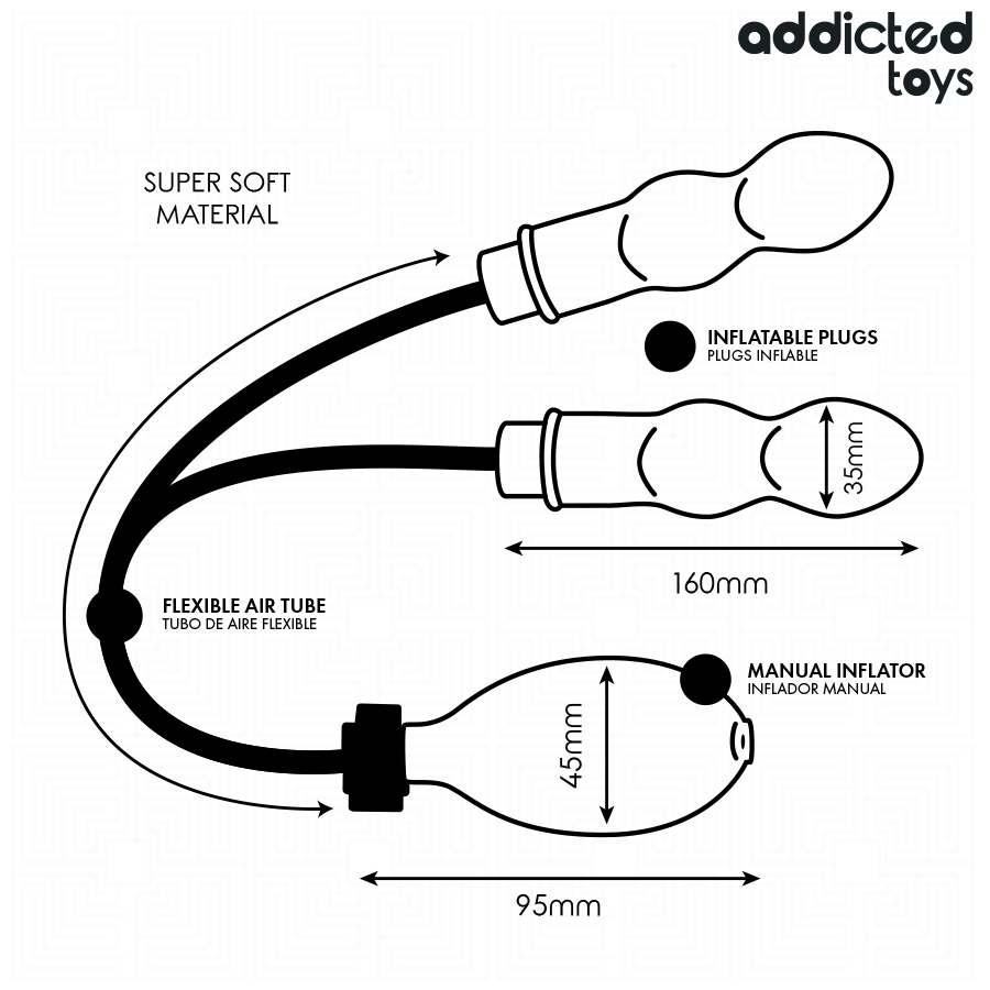 ADDICTED TOYS - BUTT PLUG NA NADUVAVANJE ZA DUPLU ANALNU STIMULACIJU MODEL 1