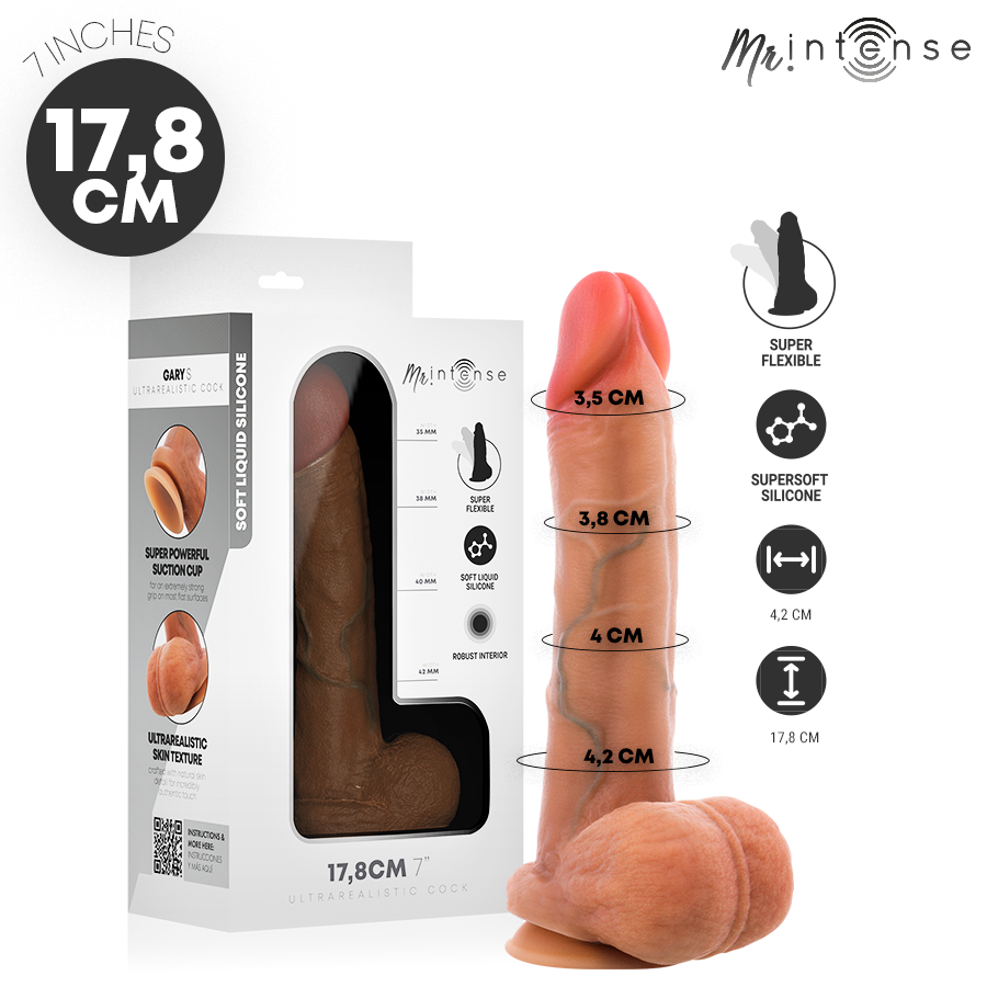 MR INTENSE - GARY SILIKONSKI KOKPIT ULTRA-REALISTIČNOG IZGLEDA SA TESTISIMA 17,8 CM -Ø- 4,2 CM