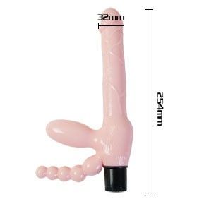BAILE - TPR BEZJASTUČNI KAIŠ SA VIBRACIJOM I ANALNOM STIMULACIJOM 25,4 CM