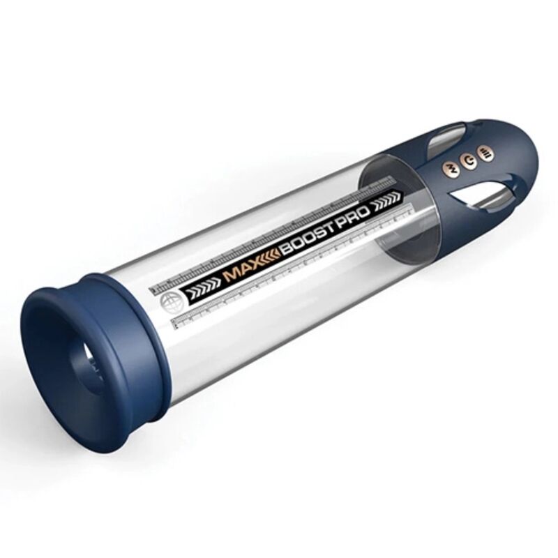Pump Worx — pumpa/ekstender za penis Max Boost Pro Flow, plava, 30,5 cm