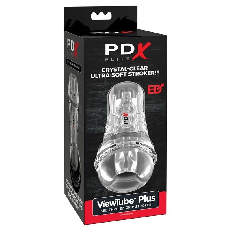 PDX Elite — masturbator Viewtube See-thru Ez-grip, providna, 21 cm