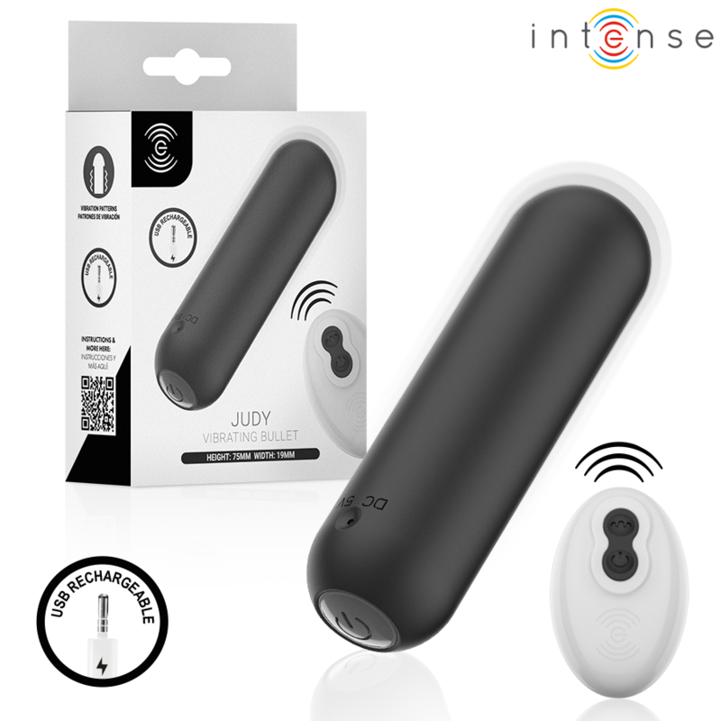 Intense — Judy rechargeable vibrating bullet with remote control black