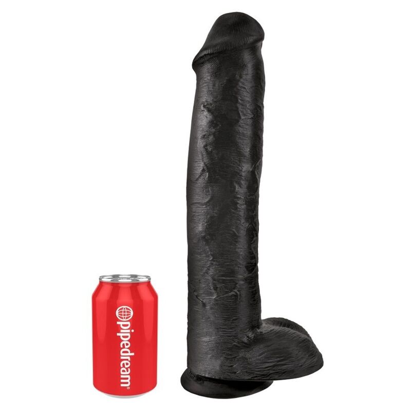 KING COCK - REALISTIČAN DILDO SA TESTISIMA 38 CM CRNI
