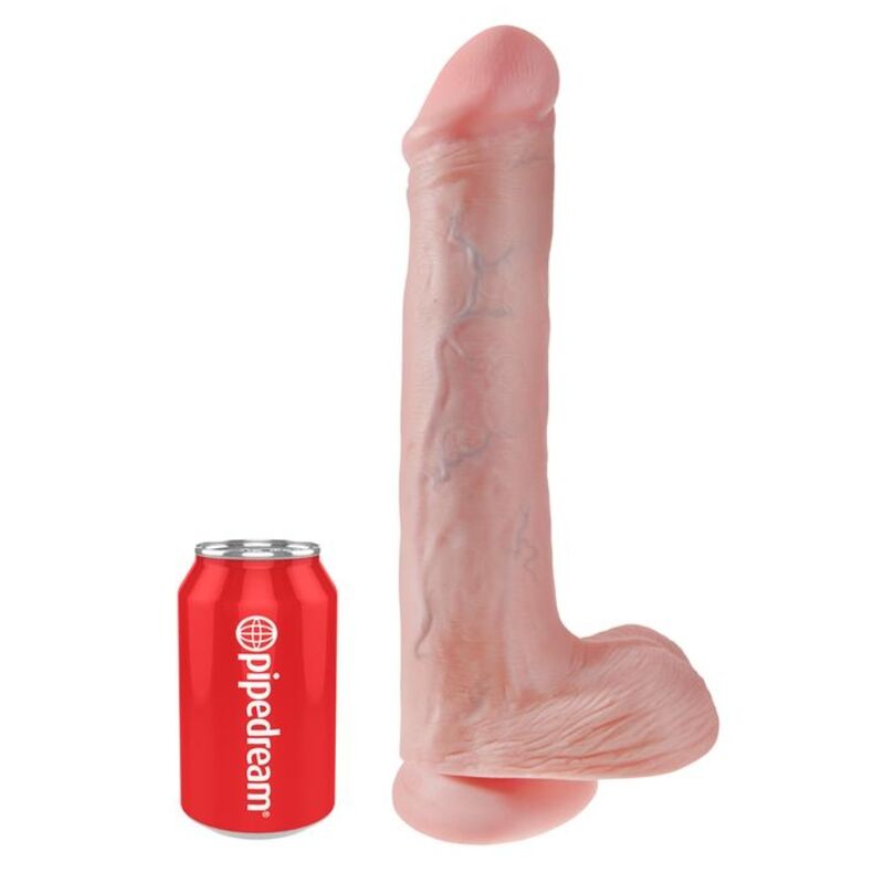 KING COCK - REALISTIČAN DILDO SA TESTISIMA I VAKUUMSKIM POSTOLJEM 38 CM BOJA KOŽE