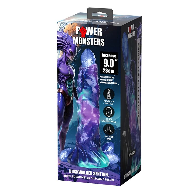 POWER MONSTERS - DUSKWALKER SENTINEL TROBOJNI FANTAZIJSKI SILIKONSKI DILDO NA NADUVAVANJE 23 CM Ø 5 CM