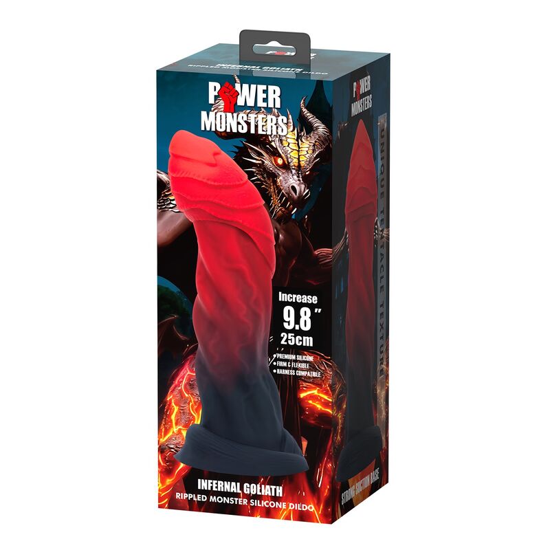 POWER MONSTERS - INFERNAL GOLIATH DVOBOGATI FANTASY SILIKONSKI DILDO 25 CM Ø 6 CM