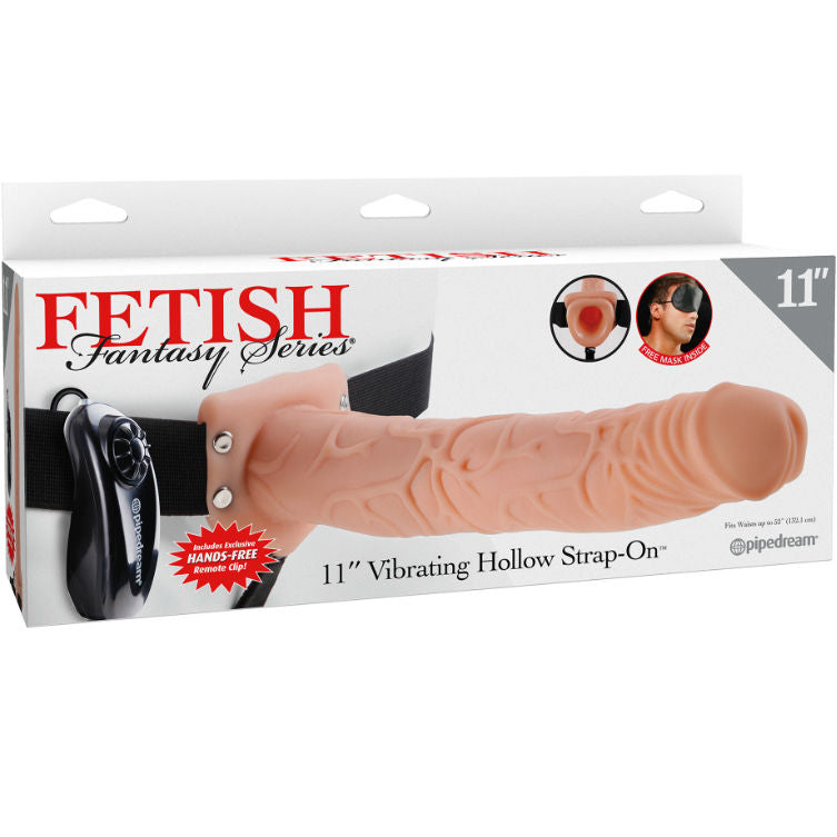 FETISH FANTAZI SERIJA - SERIJA 11 ŠUPLJI STRAP-ON VIBRIRAJUĆI SA TESTISIMA 27.9CM BOJA KOŽE