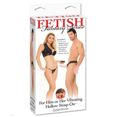 FETISH FANTASY SERIES - POJAS ZA ŠUPLJI VIBRATOR ZA NJEGA I NJU PRIRODNA 14CM