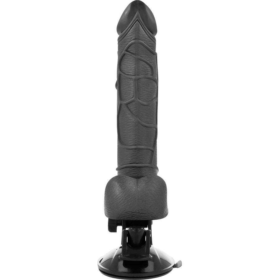 BASECOCK - REALISTIČAN VIBRATOR NA DALJINSKO UPRAVLJANJE CRNI SA TESTISIMA 19,5 CM -Ø- 4 CM