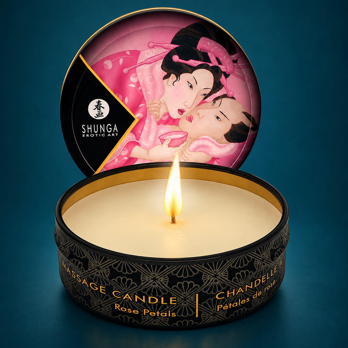 Shunga Mini Caress Rose Massage Candle, 30 ml
