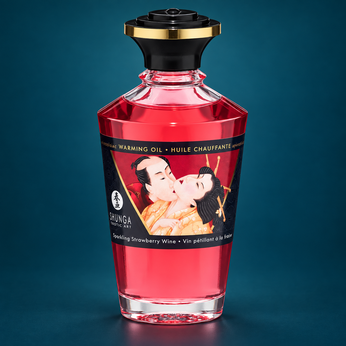 Shunga Strawberries and cava heat effect massage oil 100 ml