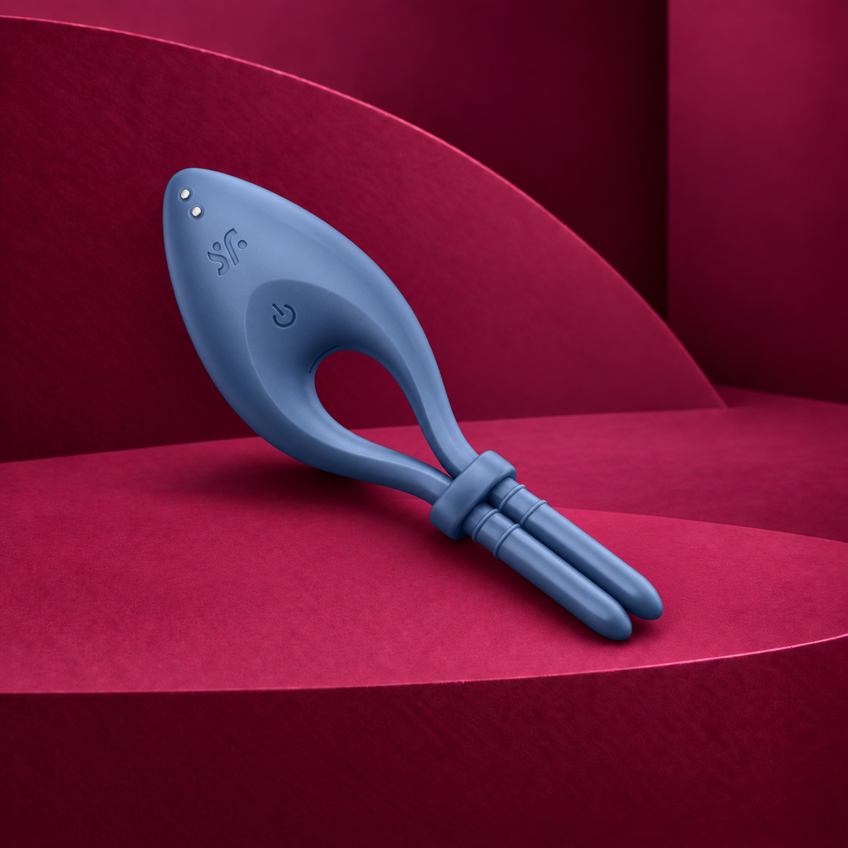 Satisfyer Bullseye ring vibrator app grey — Blue