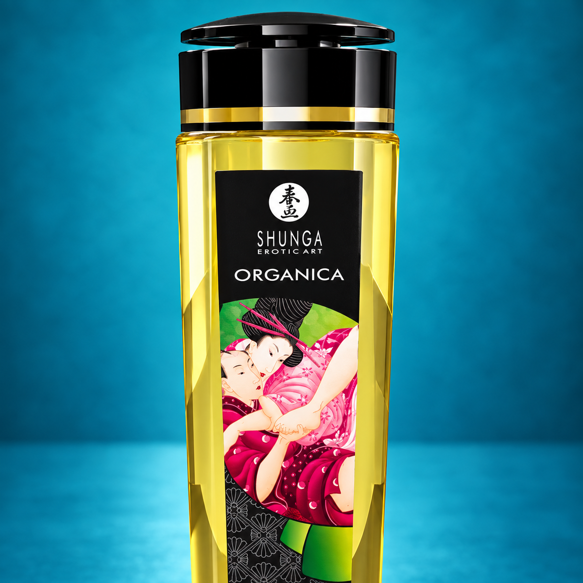 Shunga Organica Raspberry Feeling 240 ml – bottle cap and original label detail