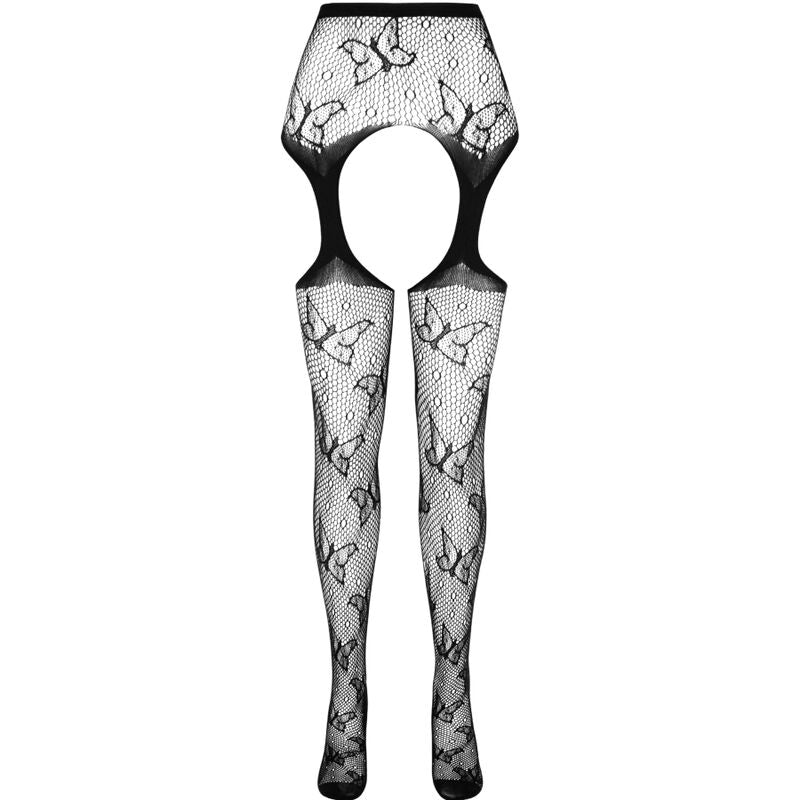 Passion ECO S001 strip panty stockings, black