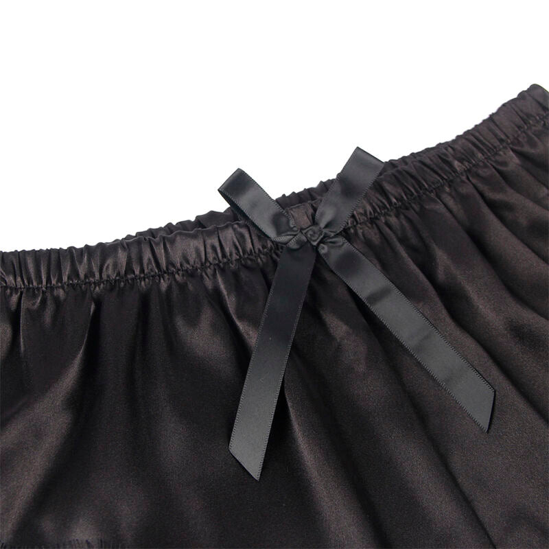 Subblime 953935 casual silk nightgown + lace pants black s/m