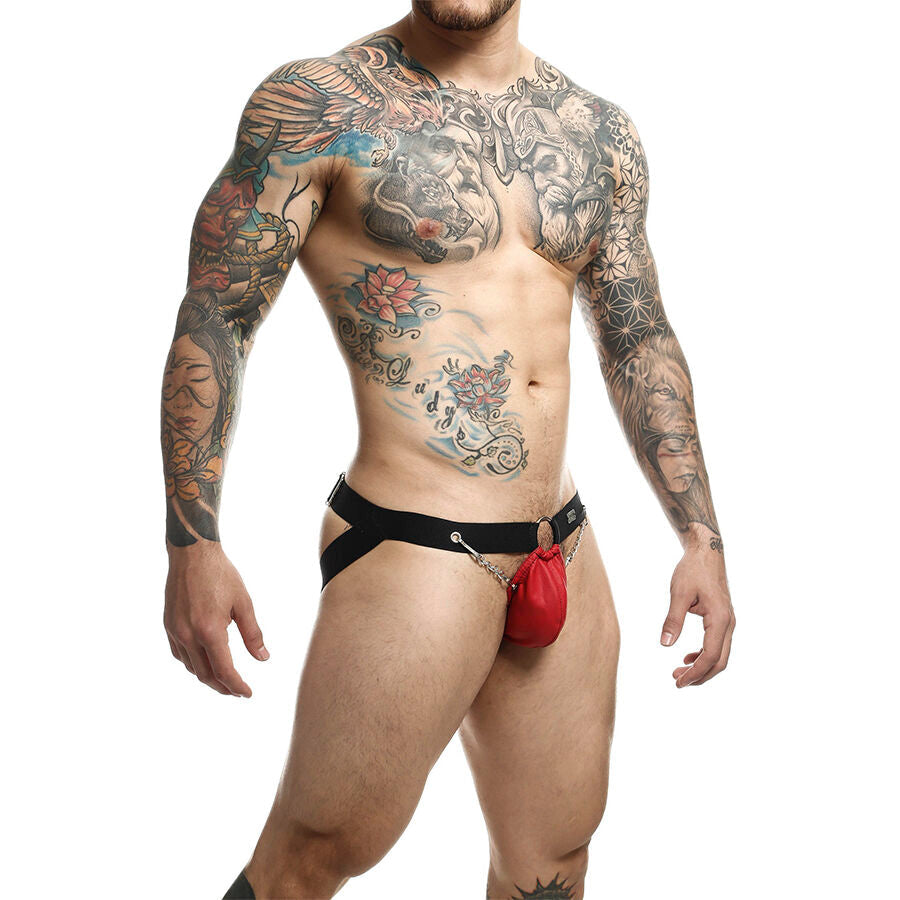 MOB Dngeon red jockstrap with chains one size